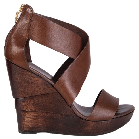 DVF Opal Wedge Sandal Dark Brown 8.5 - Picture 1 of 6